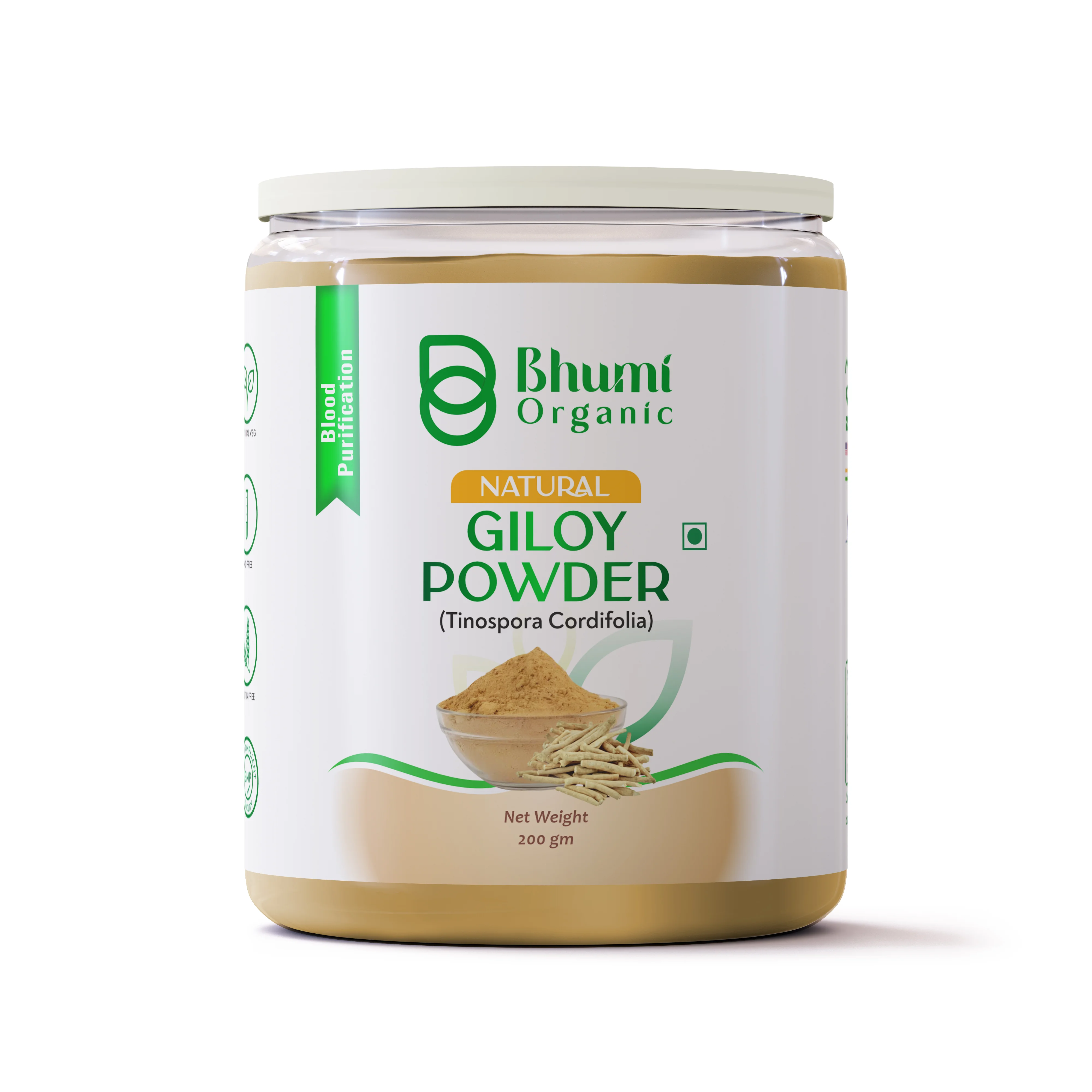 Bhumi Organic Giloy Powder, Tinospora Cordifolia, 200 gm
