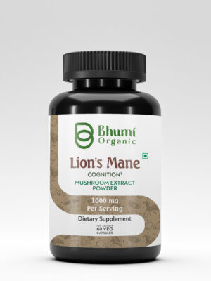 Bhumi Organic , Lion's Mane , Congnition+ MUSHROOM EXTRACT POWDER , 1000 MG