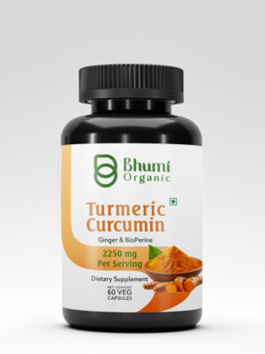 Bhumi Organic Turmeric and Curcumin Capsules, 2250 mg, 60 Veg. Capsules, Directory Supplement
