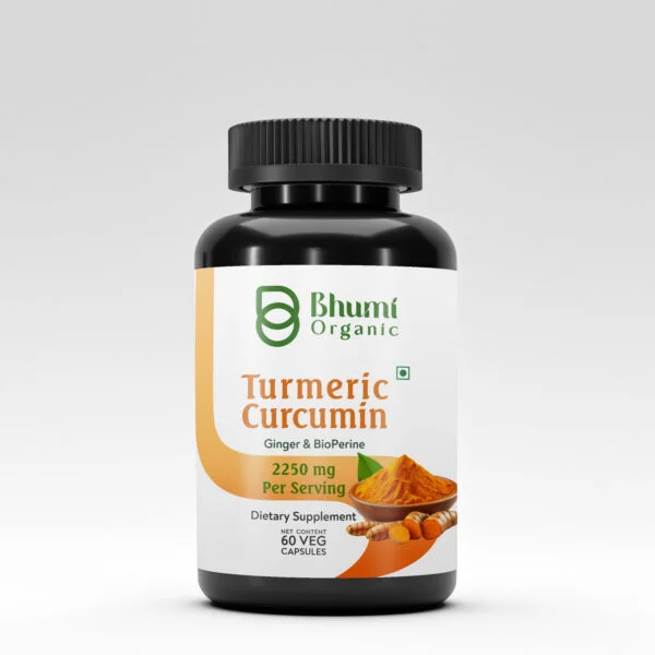 Bhumi Organic Turmeric and Curcumin Capsules, 2250 mg, 60 Veg. Capsules, Directory Supplement
