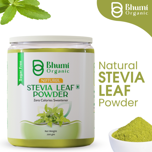 Bhumi Organic Green Stevia Leaf Powder 400g | Zero Calorie Natural Sweetener