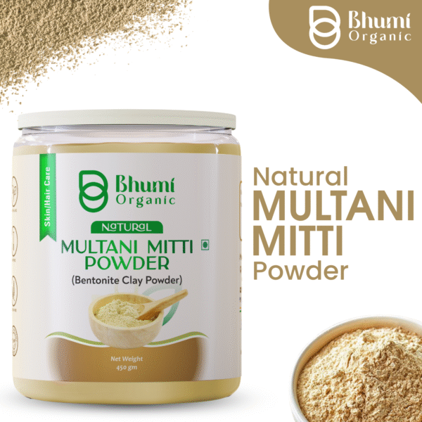 Bhumi Organic Multani Mitti Powder 800g | For Oily Skin, Acne & Deep Cleansing
