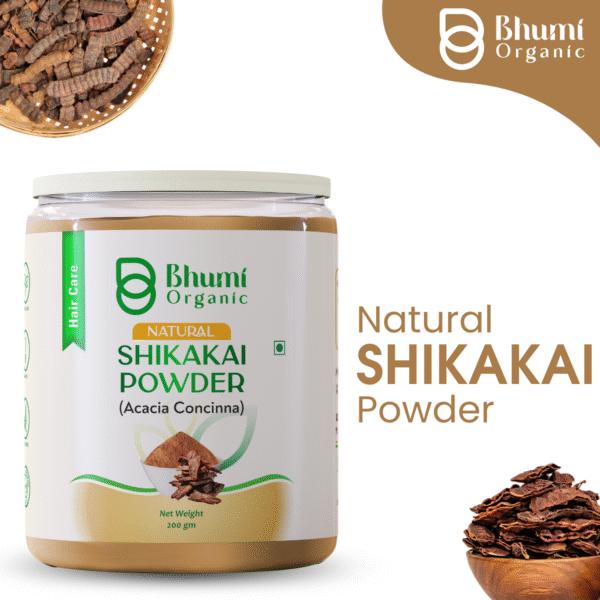 Bhumi Organic Shikakai Powder 400g | Natural Shampoo for Hair Fall & Dandruff