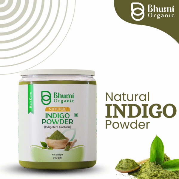 Bhumi Organic Indigo Powder 350g | Natural Black Hair Dye with Henna