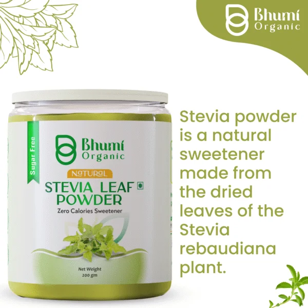 Bhumi Organic Green Stevia Leaf Powder 400g | Zero Calorie Natural Sweetener