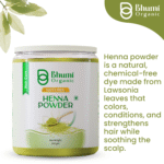 Bhumi Organic Pure Henna Powder 400g | Natural Hair Color & Conditioner