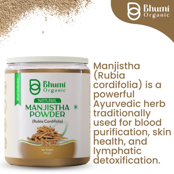 Bhumi Organic Manjistha Powder 360g | Natural Blood Purifier for Clear Skin & Acne