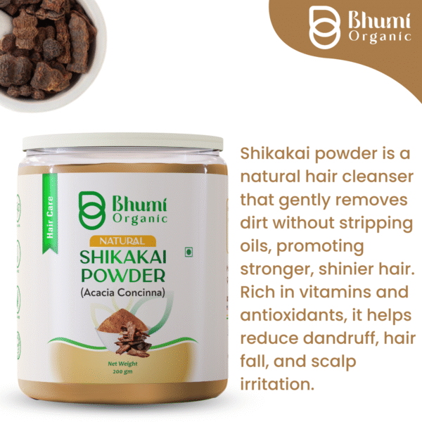 Bhumi Organic Shikakai Powder 400g | Natural Shampoo for Hair Fall & Dandruff