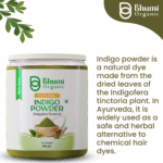 Bhumi Organic Indigo Powder 350g | Natural Black Hair Dye with Henna