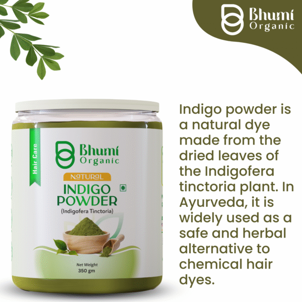 Bhumi Organic Indigo Powder 350g | Natural Black Hair Dye with Henna