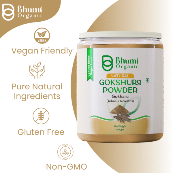 Bhumi Organic Gokshura Powder 360g | For Energy, Strength & Urinary Health