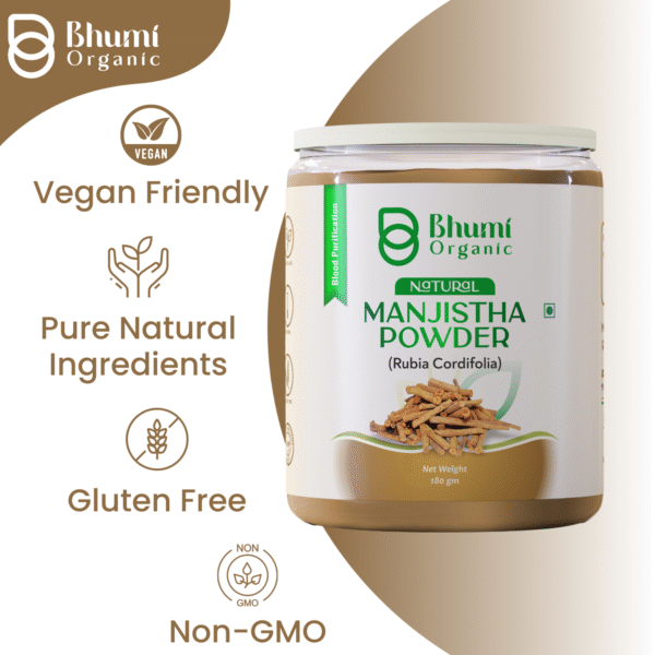 Bhumi Organic Manjistha Powder 360g | Natural Blood Purifier for Clear Skin & Acne