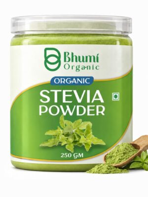 Bhumi Organic Green Stevia Leaf Powder 250 GM ( PACK OF 2 ) | Zero Calorie Natural Sweetener