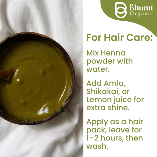 Bhumi Organic Pure Henna Powder 400g | Natural Hair Color & Conditioner