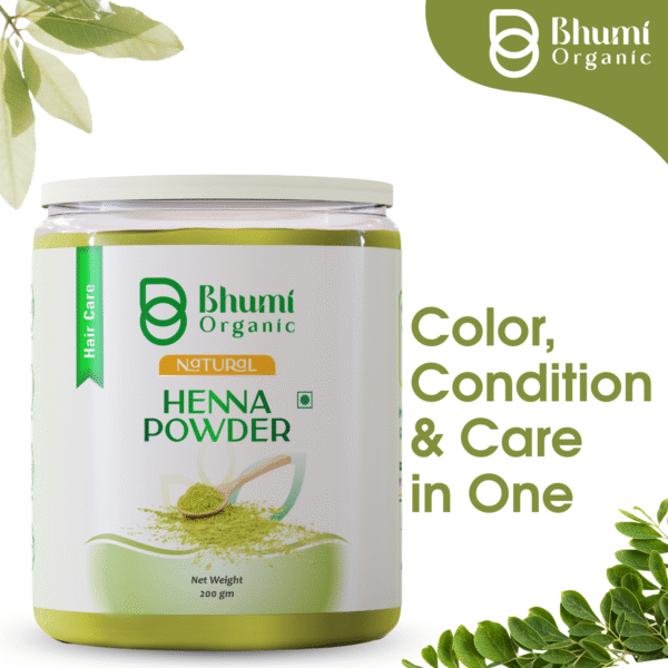 Bhumi Organic Pure Henna Powder 400g | Natural Hair Color & Conditioner