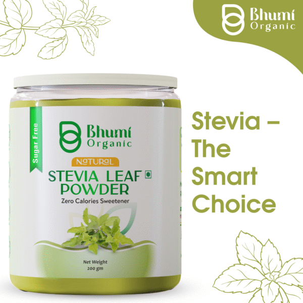 Bhumi Organic Green Stevia Leaf Powder 400g | Zero Calorie Natural Sweetener