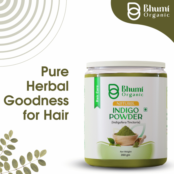 Bhumi Organic Indigo Powder 350g | Natural Black Hair Dye with Henna