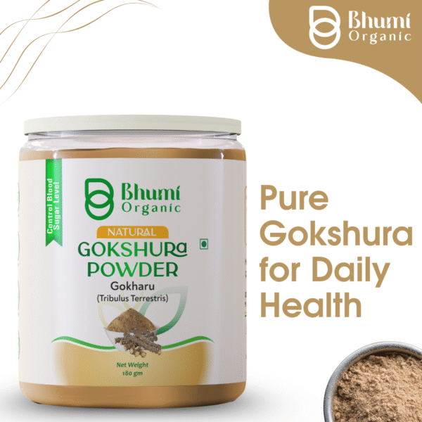 Bhumi Organic Gokshura Powder 360g | For Energy, Strength & Urinary Health