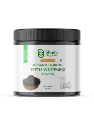 Bhumi Organic Coconut Charcoal Teeth Whitening Powder (50 gm)