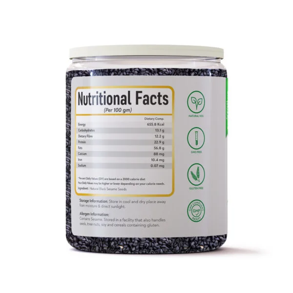 Bhumi Organic Black Sesame Seeds – Raw, Unhulled | 300g