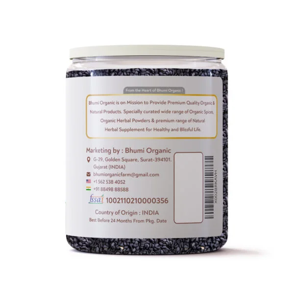 Bhumi Organic Black Sesame Seeds – Raw, Unhulled | 300g