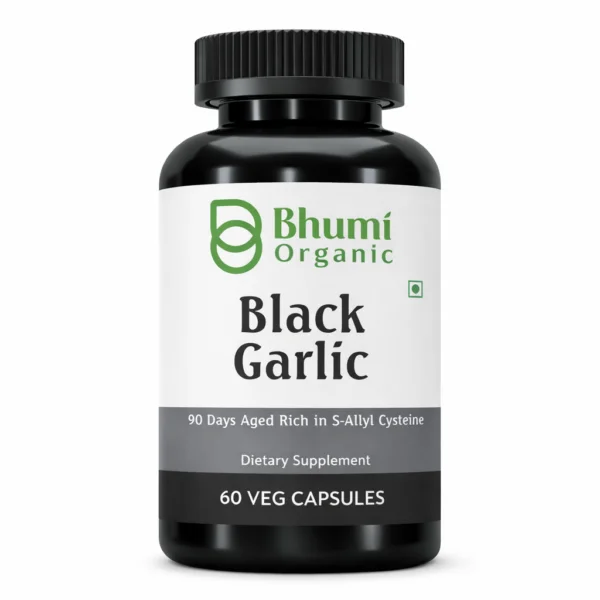 Bhumi Organic Black Garlic Capsules | 500mg Pure Extract for Heart & Immune Health