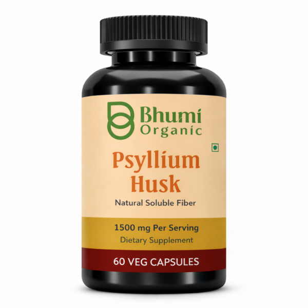 Psyllium Husk Capsules | 1500mg Natural Soluble Fiber | Digestive & Regularity Support | 60 Veg Caps