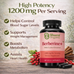 Berberine + Ceylon Cinnamon | 1200mg Blood Sugar & Metabolic Support | 60 Vegan Caps