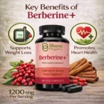 Berberine + Ceylon Cinnamon | 1200mg Blood Sugar & Metabolic Support | 60 Vegan Caps