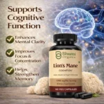 Lion’s Mane Capsules | 1000mg Pure Mushroom Extract | Brain, Memory & Focus Support