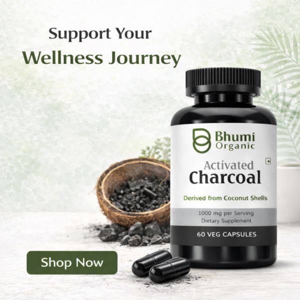 Pure Natural Activated Coconut Charcoal Capsules | Detox & Digestive Cleanse | 60 Vegan Caps