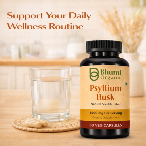Psyllium Husk Capsules | 1500mg Natural Soluble Fiber | Digestive & Regularity Support | 60 Veg Caps