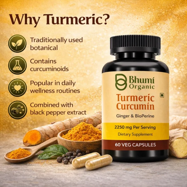 Turmeric & Curcumin Capsules | 2250mg High Potency | Joint & Inflammation Support | 60 Vegan Caps