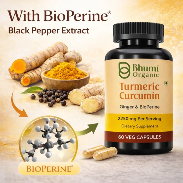 Turmeric & Curcumin Capsules | 2250mg High Potency | Joint & Inflammation Support | 60 Vegan Caps