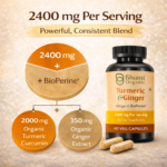 Turmeric Curcumin with Ginger & Black Pepper | 2400mg | 95% Curcuminoids | Joint Support Supplement