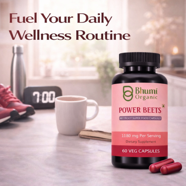 Power Beets Supplement | 1180mg Beetroot + CoQ10 + Grape Seed | Energy & Circulation Support | 60 Veg Caps