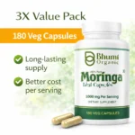 Pure Natural Moringa Capsules | Daily Energy, Immunity & Vitality | 180 Vegan Capsules