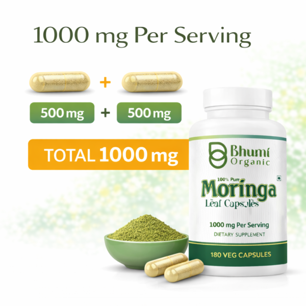 Pure Natural Moringa Capsules | Daily Energy, Immunity & Vitality | 180 Vegan Capsules
