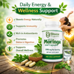 Pure Natural Moringa Capsules | Daily Energy, Immunity & Vitality | 180 Vegan Capsules