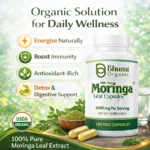 Pure Natural Moringa Capsules | Daily Energy, Immunity & Vitality | 180 Vegan Capsules
