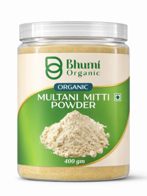 Bhumi Organic Multani Mitti Powder 400g (Pack of 4) | For Oily Skin, Acne & Deep Cleansing