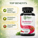 Berberine + Ceylon Cinnamon | 1200mg Blood Sugar & Metabolic Support | 60 Vegan Caps