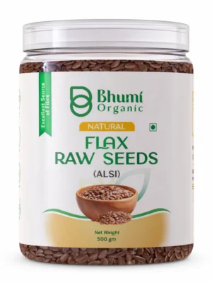 Bhumi Organic Golden Flax Seeds | Pure Natural | Omega-3 Rich Superfood | 500gm