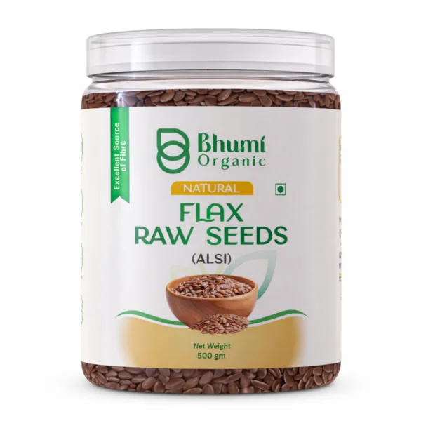 Bhumi Organic Golden Flax Seeds | Pure Natural | Omega-3 Rich Superfood | 500gm