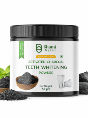 Bhumi Organic Coconut Charcoal Teeth Whitening Powder | Natural Stain Removal | 100g