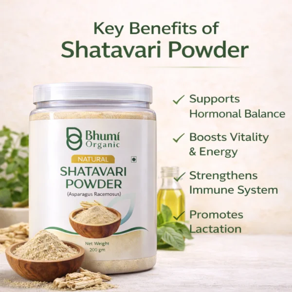Bhumi Organic Shatavari Powder 200g | For Women's Hormonal Balance & Vitality