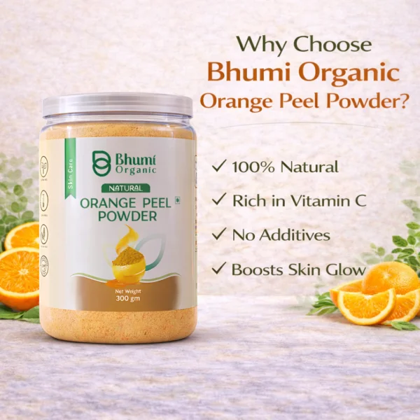 Bhumi Organic Orange Peel Powder 900g | For Skin Brightening, Tan Removal & Cooking