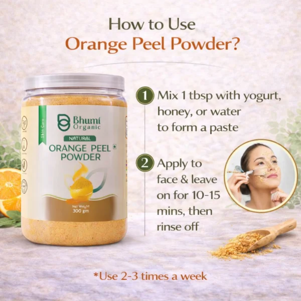 Bhumi Organic Orange Peel Powder 900g | For Skin Brightening, Tan Removal & Cooking