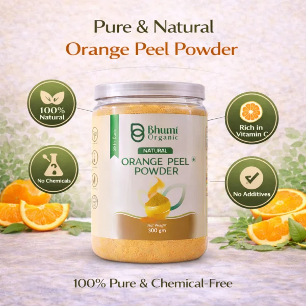 Bhumi Organic Orange Peel Powder 900g | For Skin Brightening, Tan Removal & Cooking