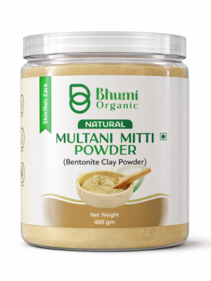 Bhumi Organic Multani Mitti Powder 400g (Pack of 4) | For Oily Skin, Acne & Deep Cleansing